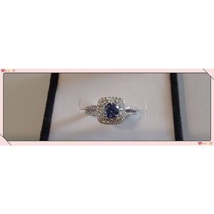 Gorgeous 2.25Ct. Round Cut Tanzanite & White Sapphire Cluster Ring Sz 8~925SS